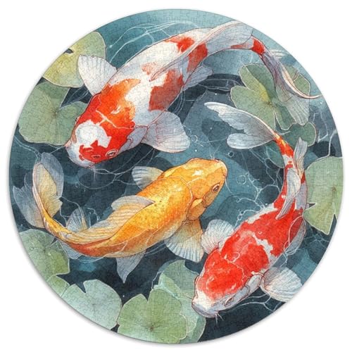 DREI Koi-Fische Rätsel Für Erwachsene |Circular Art Watercolor Painting| 1000pcs (67.5x67.5cm) Puzzles Lernspiele Home Decor von kaiyun