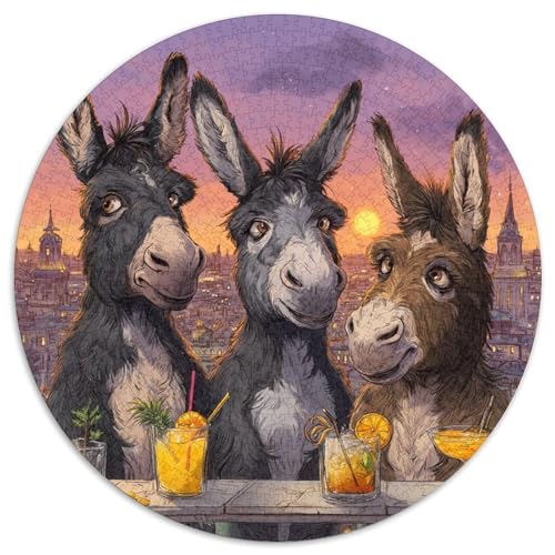 DREI lebhafte Esel in der Rooftop-Bar Puzzle 1000 Teile Für Erwachsene, Lernspiele, Heimdekoration1000pcs (67.5x67.5cm) von kaiyun