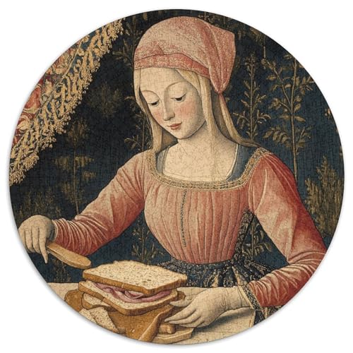 Dame Macht EIN Sandwich 1000pcs (67.5x67.5cm) Schwer Puzzle Lernspiel Impossible Bayeux-Stil Herausforderung Spielzeug Für Erwachsene Kinder von kaiyun