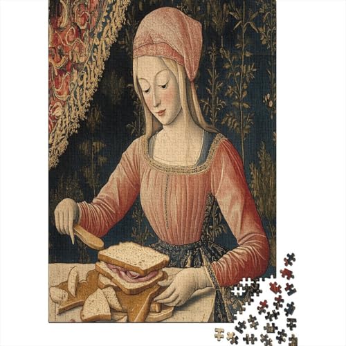 Dame Macht EIN Sandwich 38x26cm/1000pcs Puzzle, Lernspiel Impossible Bayeux-Stil Herausforderungsspielzeug Für Erwachsene Teenager Dame Macht EIN Sandwich 38x26cm/1000pcs Puzzle, Lernspiel Impossible Bayeux-Stil Herausforderungsspielzeug Für Erwachsene Teenager von kaiyun
