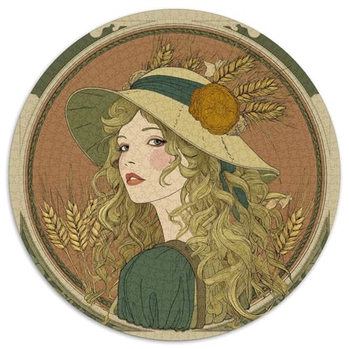 Dame mit Sonnenhut 1000pcs (67.5x67.5cm) Puzzle, Lernspiel Impossible Weizenähren Herausforderungsspielzeug Für Erwachsene Teenager von kaiyun