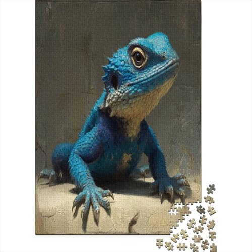DeliKatzee Blue Eidechse 38x26cm/1000pcs Puzzle, Lernspiel Impossible Herausforderungsspielzeug Für Erwachsene Teenager von kaiyun