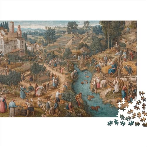 Der Reichtum und die Vielfalt des mittelalterlichen Landlebens 1000pcs (75x50cm) Puzzle, Lernspiel Impossible Herausforderungsspielzeug Für Erwachsene Teenager von kaiyun