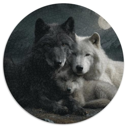 Der Wolfsclan kuschelt zusammen Rätsel Für Erwachsene |Mond| 1000pcs (67.5x67.5cm) Puzzles Lernspiele Home Decor von kaiyun