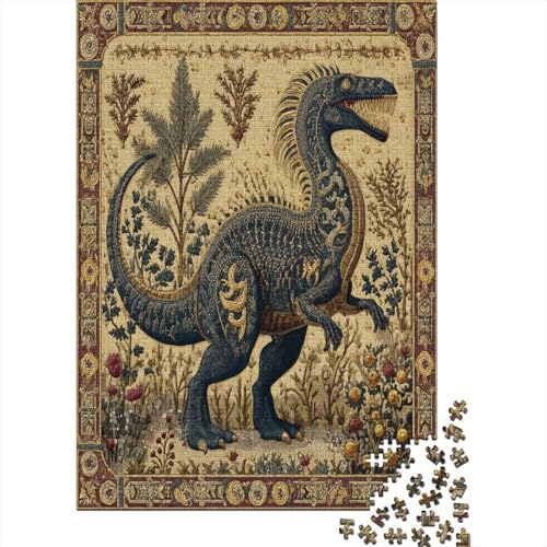 Dinosaurier Painting Mittelalterlicher Stil1000 Teile: Unmögliches Puzzle Für Erwachsene, Spiele, Geschenke, Kinder, Herausforderungs38x26cm/1000pcs von kaiyun