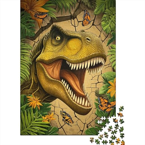 Dinosaurierier-Motiv Puzzle 1000 Teile, Lernspiel, Unmöglich Tyrannosaurus Rex mit offenem Mund, Anspruchsvolles Spielzeug Für Erwachsene Und Kinder Ab 14 Jahren 70x50cm/1000pcs von kaiyun