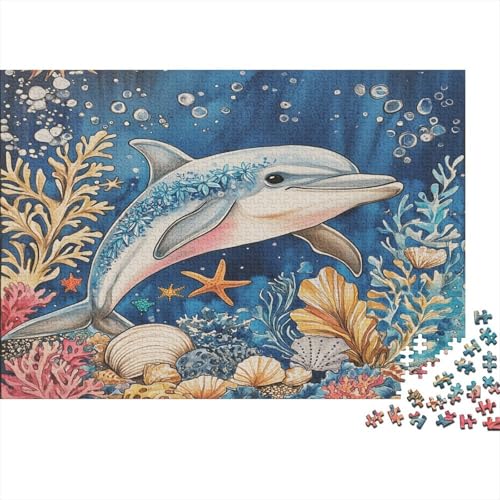 Dolphin 1000pcs (75x50cm) Puzzle, Lernspiel Impossible Coral Seaweed Unterwasserwelt Herausforderungsspielzeug Für Erwachsene Teenager von kaiyun