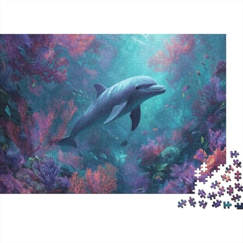 Dolphine,Exotische Korallen und Fische Gemusterte Nachhaltige Für Erwachsene Hochwertige Holzspielpuzzles 1000pcs (75x50cm) von kaiyun