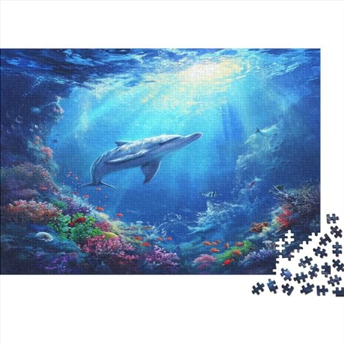 Dolphins 1000pcs (75x50cm) Puzzle, Lernspiel Impossible Unterwasserwelt Herausforderungsspielzeug Für Erwachsene Teenager von kaiyun