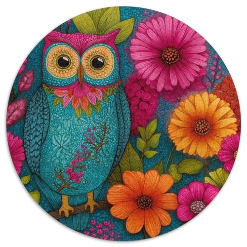 Doodle-Kunst Rätsel Für Erwachsene |Eule and Flowers| Familienspaß-Puzzles 1000pcs (67.5x67.5cm) von kaiyun