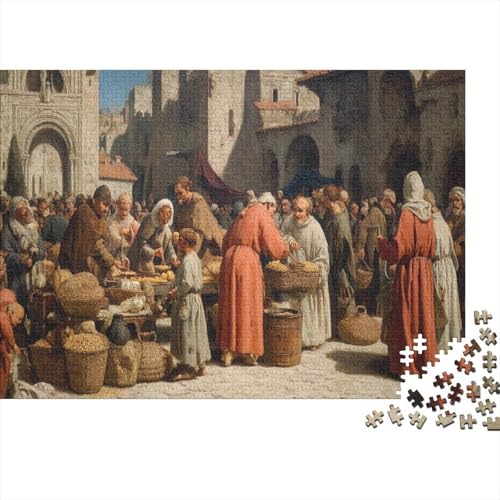 Dorfmarkt 1000pcs (75x50cm) Puzzles, Die Für Erwachsene Und Personen Ab 14 Jahren Geeignet Sind Ästhetik der Renaissance von kaiyun