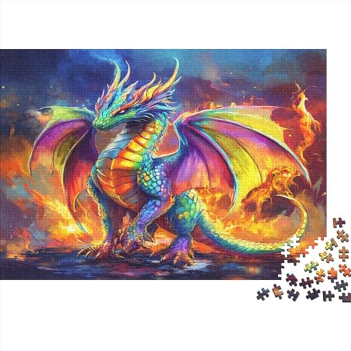 Drache, Flame Puzzle 1000pcs (75x50cm) Erwachsene Cartoon-Stil Puzzle,Home Decor von kaiyun