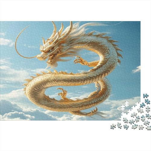 Drache 1000pcs (75x50cm) Puzzle, Lernspiel Impossible Blauer Himmel und weiße Wolken Herausforderungsspielzeug Für Erwachsene Teenager von kaiyun