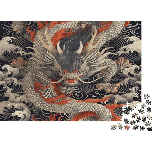Drache 1000pcs (75x50cm) Schwer Puzzle Lernspiel Impossible Abstrakt Herausforderung Spielzeug Für Erwachsene Kinder von kaiyun