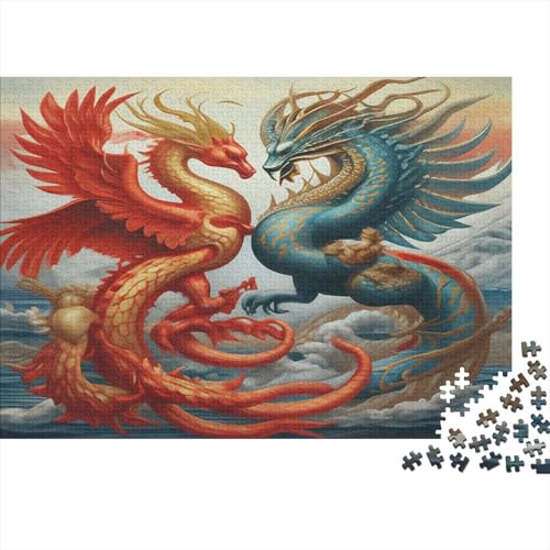 Drache 1000pcs (75x50cm) Schwer Puzzle Lernspiel Impossible Herausforderung Spielzeug Für Erwachsene Kinder von kaiyun