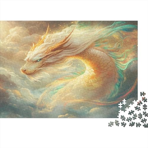 Drache 1000pcs (75x50cm) Schwer Puzzle Lernspiel Impossible Mit leuchtenden Schuppen und wallender Mähne Herausforderung Spielzeug Für Erwachsene Kinder von kaiyun