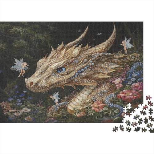 Drache Inlaid with Gems 1000pcs (75x50cm) Erwachsenenpuzzle - Kleine Fee DIY-Puzzlespielzeug von kaiyun