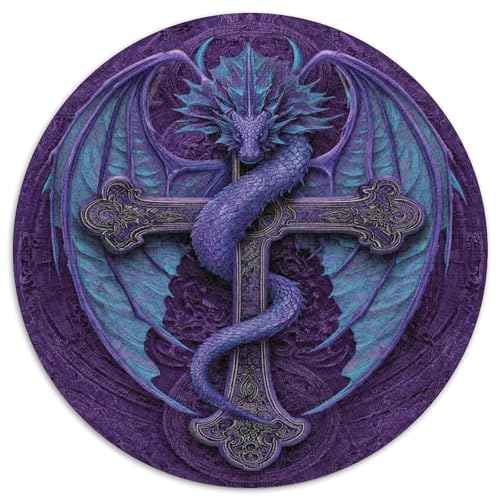 Drache Wunderschönes Kreuz Puzzle 1000 Teile Für Erwachsene, Lernspiele, Heimdekoration1000pcs (67.5x67.5cm) von kaiyun