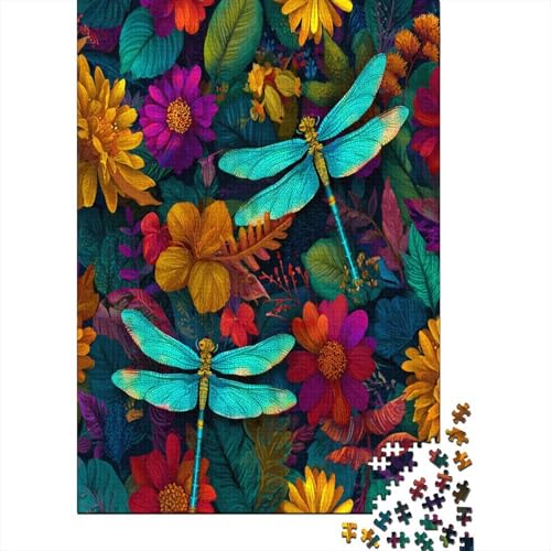 Drachefly Pattern Puzzle 1000 Teile, Lernspiel, Unmöglich Blumes and Leaves, Anspruchsvolles Spielzeug Für Erwachsene Und Kinder Ab 14 Jahren 70x50cm/1000pcs von kaiyun