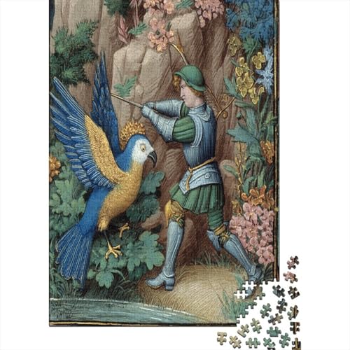 EIN 14,Räuber aus dem Jahrhundert in Rüstung bekämpft einen Papagei Gemusterte Nachhaltige Für Erwachsene Hochwertige Holzspielpuzzles 70x50cm/1000pcs von kaiyun