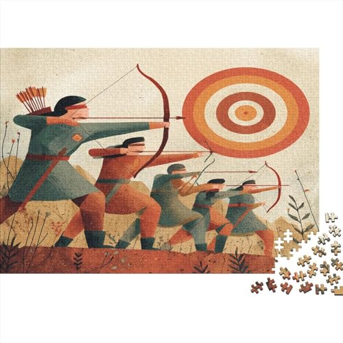 EIN Bogenschützenteam schießt mit verbundenen Augen auf eine riesige Zielscheibe Rätsel Für Erwachsene || 1000pcs (75x50cm) Puzzles Lernspiele Home Decor von kaiyun