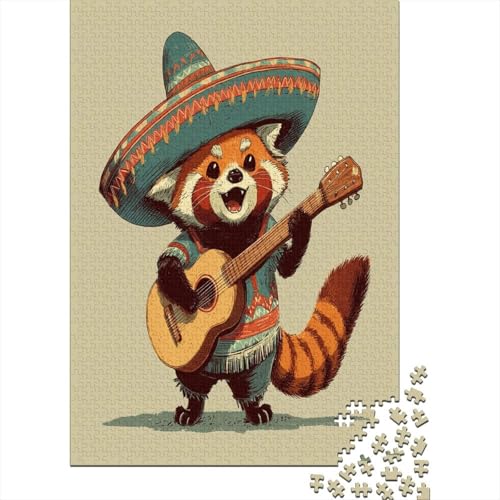 EIN Waschbär mit Sombrero und Gitarre1000 Teile: Unmögliches Puzzle Für Erwachsene, Spiele, Geschenke, Kinder, Herausforderungs70x50cm/1000pcs von kaiyun