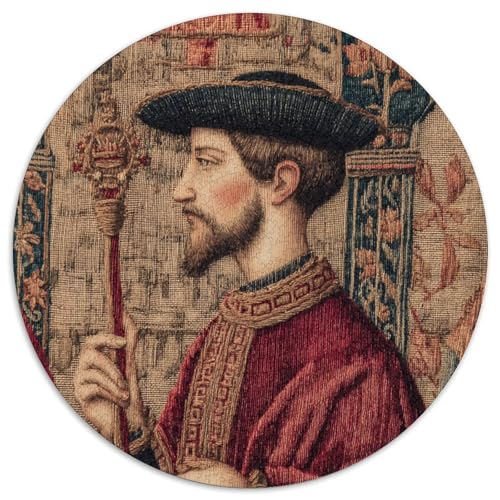 EIN mittelalterlicher Mann in den Dreißigern mit einem Zepter1000 Teile: Unmögliches Puzzle Für Erwachsene, Spiele, Geschenke, Kinder, Herausforderungs1000pcs (67.5x67.5cm) von kaiyun