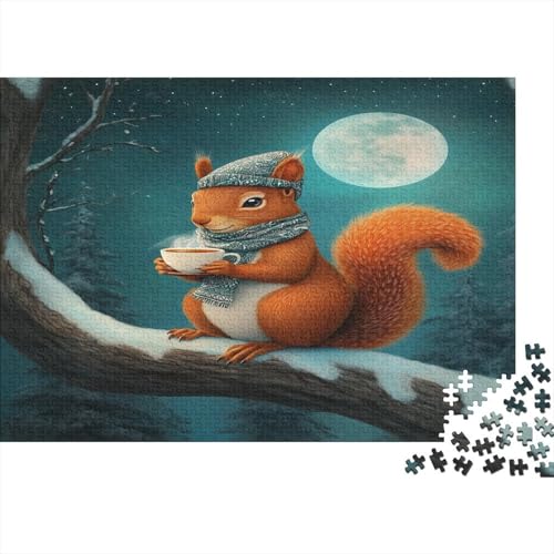 Eichhörnchen 1000pcs (75x50cm) Schwer Puzzle Lernspiel Impossible Mondlicht Schnee Wald Herausforderung Spielzeug Für Erwachsene Kinder von kaiyun