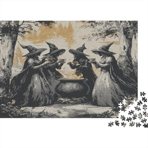 Eine Hexe Steht neben einem dampfenden Kessel Rätsel Für Erwachsene || 1000pcs (75x50cm) Puzzles Lernspiele Home Decor von kaiyun