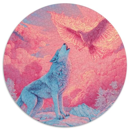 Eisblauer Wolf, rosa Phönix Rätsel Für Erwachsene || 1000pcs (67.5x67.5cm) Puzzles Lernspiele Home Decor von kaiyun
