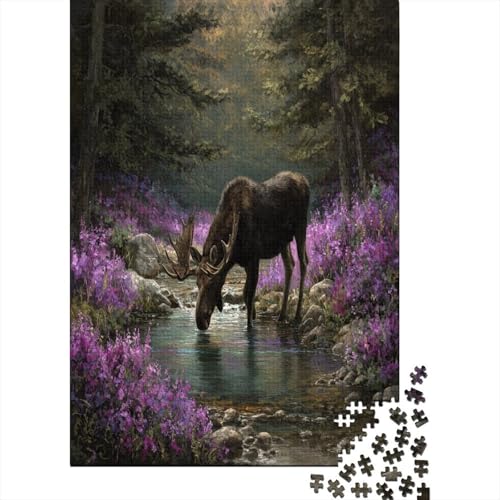 Elchbulle in The Forest 70x50cm/1000pcs Puzzles, Die Für Erwachsene Und Personen Ab 14 Jahren Geeignet Sind von kaiyun