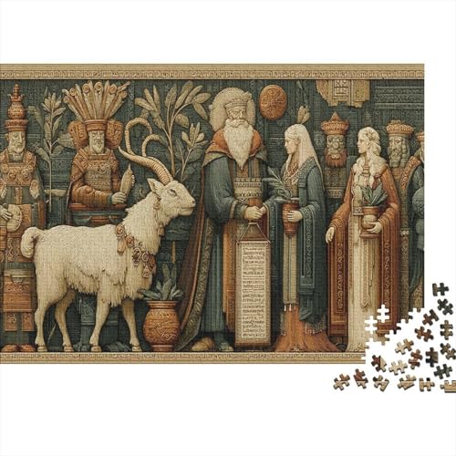 Elder Leading A Ziege, Nordic Style 1000pcs (75x50cm) Puzzles, Die Für Erwachsene Und Personen Ab 14 Jahren Geeignet Sind von kaiyun