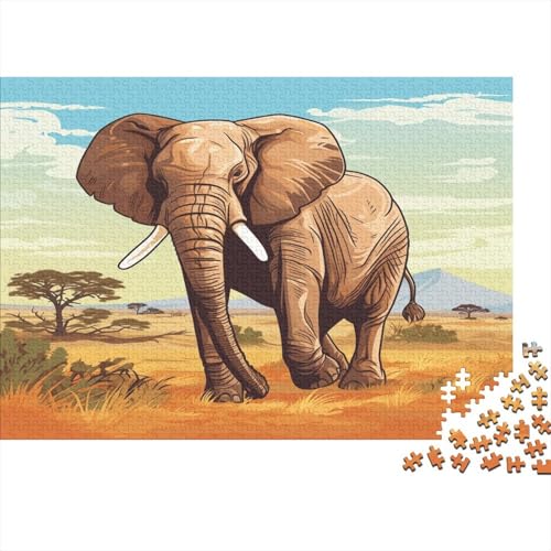 Elefant 1000pcs (75x50cm) Puzzle, Lernspiel Impossible Wildtiere Herausforderungsspielzeug Für Erwachsene Teenager von kaiyun