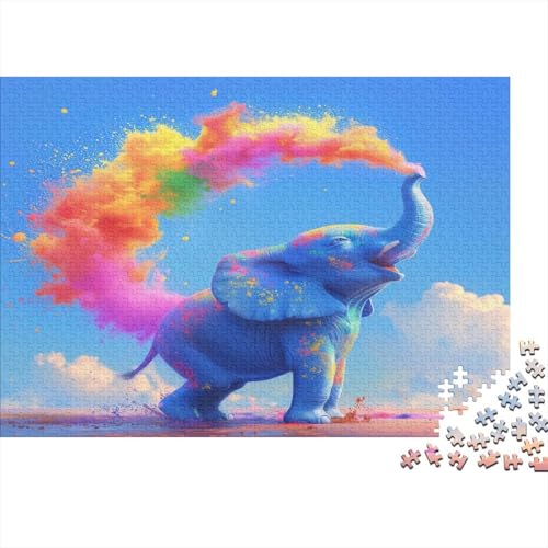 Elefant 1000pcs (75x50cm) Puzzles, Die Für Erwachsene Und Personen Ab 14 Jahren Geeignet Sind Regenbogen von kaiyun