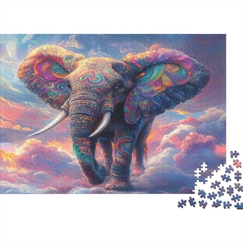 Elefant 1000pcs (75x50cm) Schwer Puzzle Lernspiel Impossible Farbe Swirl Herausforderung Spielzeug Für Erwachsene Kinder von kaiyun
