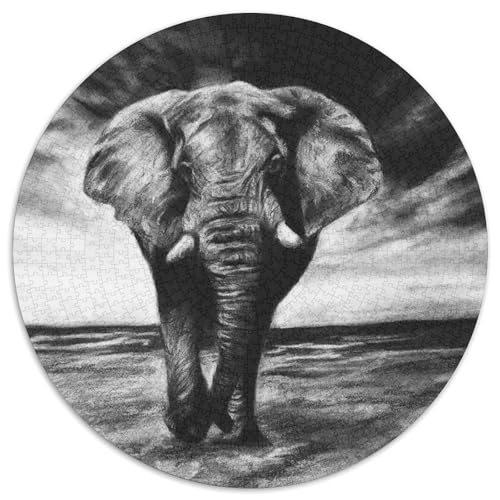 Elefant Kohlekunst Puzzle 1000 Teile Für Erwachsene, Lernspiele, Heimdekoration1000pcs (67.5x67.5cm) von kaiyun