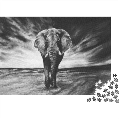 Elefant Puzzle 1000pcs (75x50cm) Erwachsene Kohlezeichnungen Puzzle,Home Decor von kaiyun