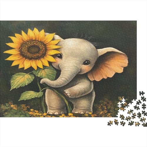 Elefant Rätsel Für Erwachsene |Bright SonneBlume| 1000pcs (75x50cm) Puzzles Lernspiele Home Decor von kaiyun