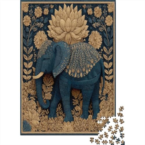 Elefantenmuster Goldenes Blumenmuster Puzzle 1000 Teile Für Erwachsene, Lernspiele, Heimdekoration70x50cm/1000pcs Elefantenmuster Goldenes Blumenmuster Puzzle 1000 Teile Für Erwachsene, Lernspiele, Heimdekoration70x50cm/1000pcs von kaiyun
