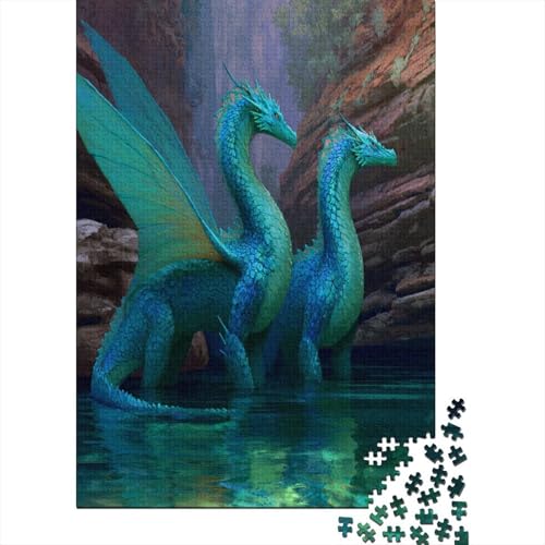 Elegant and Beautiful Water Drache Puzzle 1000 Teile, Lernspiel, Unmöglich, Anspruchsvolles Spielzeug Für Erwachsene Und Kinder Ab 14 Jahren 70x50cm/1000pcs von kaiyun