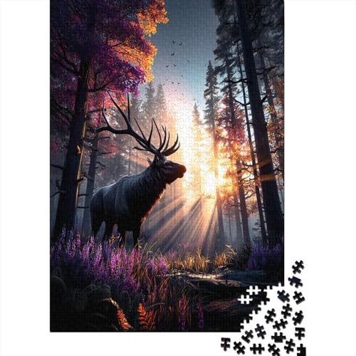 Elk Passing Through The Wald in The Morning Light 38x26cm/1000pcs Puzzles, Die Für Erwachsene Und Personen Ab 14 Jahren Geeignet Sind Elk Passing Through The Wald in The Morning Light 38x26cm/1000pcs Puzzles, Die Für Erwachsene Und Personen Ab 14 Jahren Geeignet Sind von kaiyun