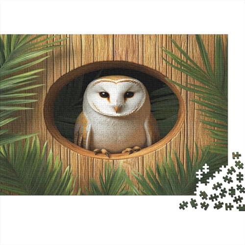 Eule 1000pcs (75x50cm) Puzzles, Die Für Erwachsene Und Personen Ab 14 Jahren Geeignet Sind Round Wood Hole Palm Blatt von kaiyun