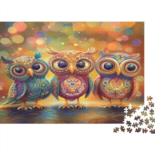 Eule 1000pcs (75x50cm) Schwer Puzzle Lernspiel Impossible Mandala-Stil Herausforderung Spielzeug Für Erwachsene Kinder von kaiyun