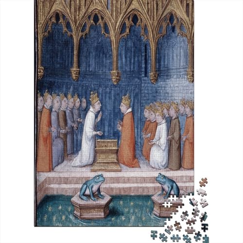 Europäischer Handschriftenstil des 14. Jahrhunderts Puzzle 1000 Teile Für Erwachsene, Lernspiele, Heimdekoration38x26cm/1000pcs von kaiyun