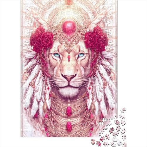 Exquisiter Kopfschmuck Einer Löwin Rote Rose Puzzle 1000 Teile Für Erwachsene, Lernspiele, Heimdekoration38x26cm/1000pcs Exquisiter Kopfschmuck Einer Löwin Rote Rose Puzzle 1000 Teile Für Erwachsene, Lernspiele, Heimdekoration38x26cm/1000pcs von kaiyun
