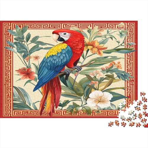 Farbeful Papagei 1000pcs (75x50cm) Schwer Puzzle Lernspiel Impossible WaterFarbe Style Herausforderung Spielzeug Für Erwachsene Kinder von kaiyun
