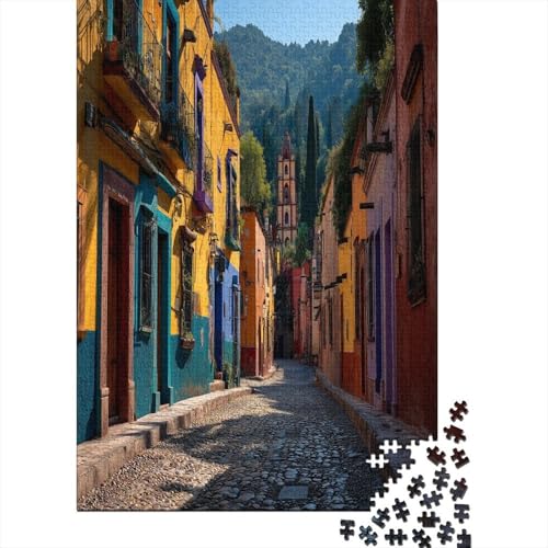 Farbenfrohe Gebäude Puzzle 1000 Teile, Lernspiel, Unmöglich Mexikanische Straßen, Anspruchsvolles Spielzeug Für Erwachsene Und Kinder Ab 14 Jahren 38x26cm/1000pcs von kaiyun