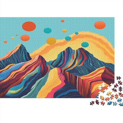 Farbige Berge,Rätsel Für Erwachsene 1000pcs (75x50cm),Herausforderungsspiele Kreise im Himmel von kaiyun