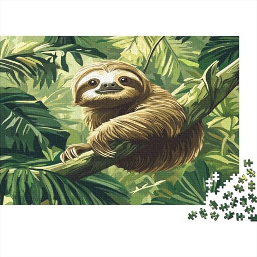 Faultier im Dschungel 1000pcs (75x50cm) Puzzles, Die Für Erwachsene Und Personen Ab 14 Jahren Geeignet Sind Simple VektorIllustrationsstil von kaiyun