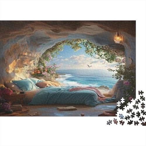 Fenster, Meerblick 1000pcs (75x50cm) Puzzle, Lernspiel Impossible Light and Farbenreich Herausforderungsspielzeug Für Erwachsene Teenager von kaiyun